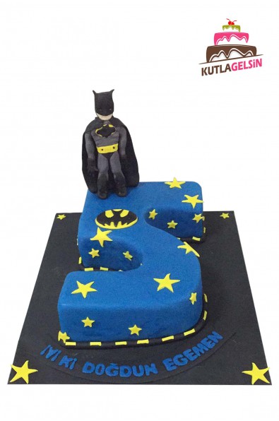 BATMAN MOTİFLİ RAKAM PASTA