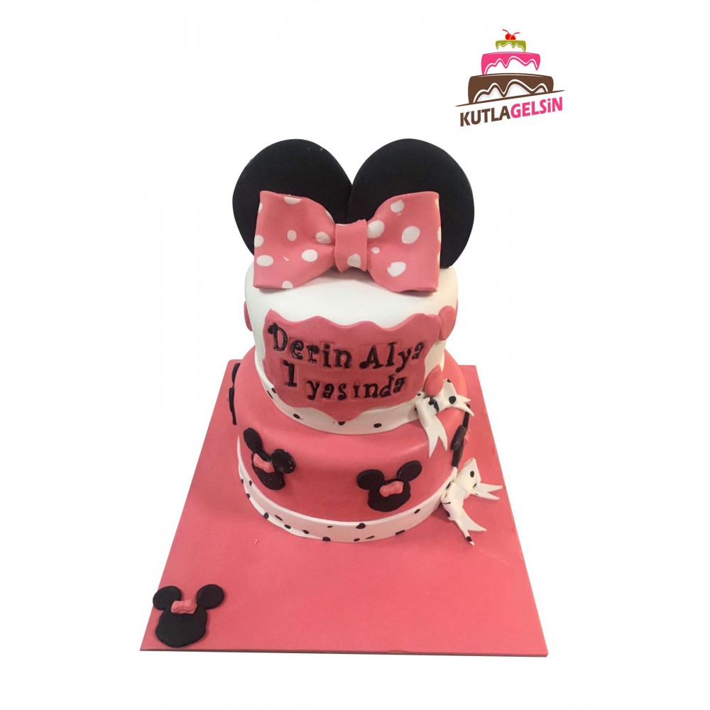 MİNİ FARE (MINNIE MOUSE) KONSEPTLİ ÇİFT KATLI PASTA